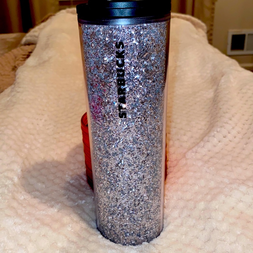Sparkly silver Starbucks 16 ounce cup